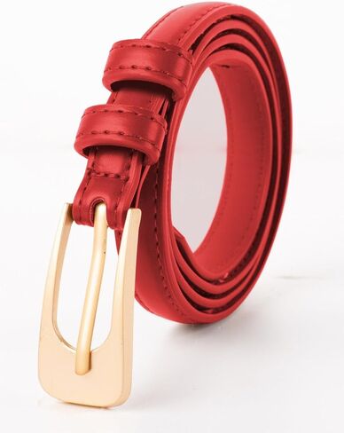 GRACE KARIN Women Skinny Leather Belts PU Leather Belt Thin Waist Belt for Jeans Dress with Gold Buckle in Saudi Arabia