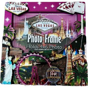 Las Vegas Pink 3D Skyline Picture Frame