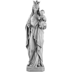 Christian Brands Avalon Gallery Outdoor Sculptures Marian Garden Inspirational Stone Resin Statue, 24.5-Inch, Mary Queen of Heaven - Medium