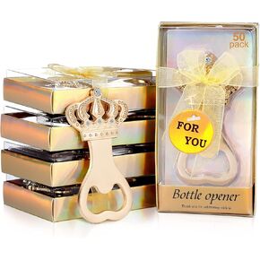 50 قطعة من فتاحة زجاجات التاج الذهبي هدايا الزفاف للضيوف، هدايا تذكارية لحفلات الزفاف وحفلات الزفاف وحفلات الزفاف وحفلات الزفاف وحفلات الزفاف والذكرى السنوية in Kuwait