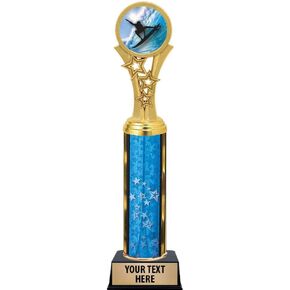 Surfing Trophies, 11" Blue Stars Surfing Trophy Award, Free Engraving Prime