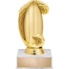 Crown Awards Surfing Trophy, 6" Surf Board with Waves Trophy On White Luxury Trophy Base in Kuwait