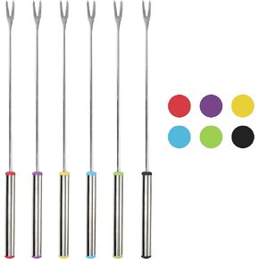 15pcs 9.6 Inch Fondue Sticks, Smores Sticks, Stainless Steel Fondue Forks with Handle for Roast Meat Chocolate Dessert Cheese Marshmallows