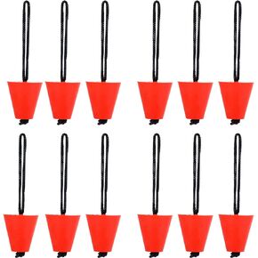 حزمة من 12 مجموعة قابس كاياك عالمية من السيليكون، سدادات أكواب من السيليكون، سدادة فتحات التصريف مع حبل مناسب لزوارق الكاياك تناسب فتحات أكواب/أكواب مقاس 3/4 بوصة إلى 1.5 بوصة (أحمر) in Kuwait