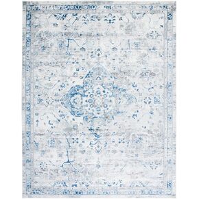 SAFAVIEH Shivan Collection 2'2" x 8' Ivory/Blue SHV136M Shabby Chic Non-Shedding Entryway Foyer Living Room Bedroom Kitchen Runner Rug