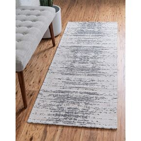 Unique Loom Decatur Collection Abstract Over-Dyed, Geometric, Trellis Area Rug, 2' 2" x 6' 1" Runner, Ivory/Gray