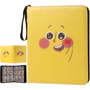 حافظة بطاقات للبطاقات، كتاب حامل ألبوم تجميع البطاقات المحمول ذو 9 جيوب يناسب 900 بطاقة مع 50 غلافًا قابلاً للإزالة، حقيبة حمل لتخزين بطاقات التجارة باللون الأصفر TCG in Kuwait