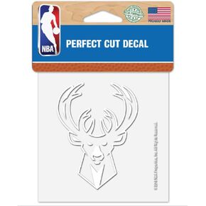 WinCraft NBA Milwaukee Bucks 4"x4" inch White Decal Sticker