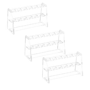 PATIKIL 6 Holes Test Tube Rack, 3Pcs 21mm Round Hole Acrylic Test Tube Holder Stand Suitable for Less Than 25ml Test Tube for Laboratory Scientific Experiments, Clear