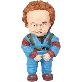 Horror Movie Mini Figurine, 4 Inch Halloween Resin Statue Decor, Collectible Figurines for Horror Movie Lovers, Chucky Clown Michael Myers Freddy Pinhead Jason Home Decor (Clown)