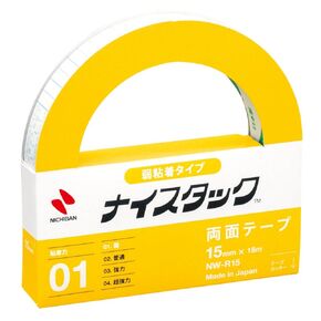 Nichiban NW-R15 Double-Sided Tape Nystack (Weak Adhesive) 0.6 inches (15 mm) x 69.7 ft (18 m)