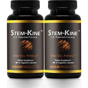 Stem-Kine Stem Cell Supplements, Clinically Proven to Increase Circulating Stem Cells, Pack of 2, Promoting Healing and Anti-Aging, 2 Pack of 60 Capsules Each