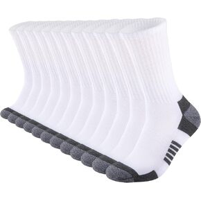 COOVAN Mens Athletic Crew Socks 6 Pairs Moisture Wicking Cushioned Comfortable Cotton 6 Pack Boot Sock