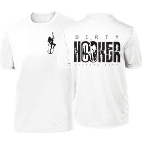 Dirty Hooker Short Sleeve Tee with Classic Logo - Men's Fishing Shirts - Dry Fit T-Shirt with Graphic for Men and Women