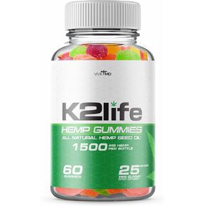 K2Life Gummies - Official Formula - K2 Life Gummies for Maximum Strength with Premium Blend Hemp, K2Life Hemp Extract Gummies, Advance Formula Dietary Supplement (60 Gummies)