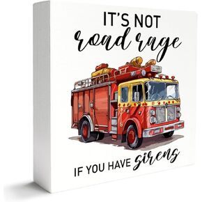 Firefighter Gift for Men Women, Appreciation Thank You Gift for Firefighter, Fireman Christmas Birthday Graduation Retirement Gifts, Wee Woo, Wooden Box Sign