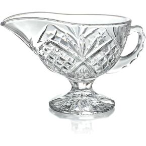 قارب المرق الكريستالي الشفاف مع مقبض لضمادات السلطة وزيت الحليب طبق توابل وصلصة خادم المرق الأنيق لحفلات الزفاف المنزلية in Kuwait