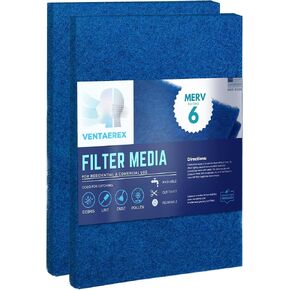20x30x1 Reusable Air Filters - Made in USA - MERV 6 Washable AC HVAC Furnace Fan Coil Filter Media - Cut to Fit - Synthetic Alternative to Hog’s Hair Filter - 2 Pack in Saudi Arabia