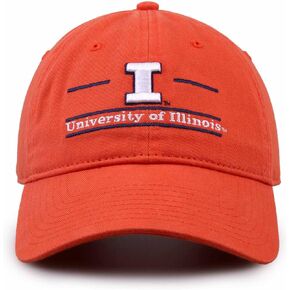The Game NCAA Adult Bar Hat - Garment Washed Twill - Embroidered Design - Elevate Your Style and Show Your Team Spirit (Illinois Fighting Illini - Orange, Adult Adjustable)