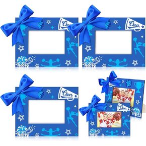 12 Pcs Cheer Picture Frame 8x10 Inch Wood Photo Frames Cheerleader Wooden Frame Cheer Gift Tabletop Pictures Cheerleading Photo Display for Gallery Home Wall Decor (Navy Blue)