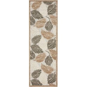 Unique Loom Outdoor Botanical Collection Area Rug - Augusta (2' x 6' Runner, Beige/ Ivory)
