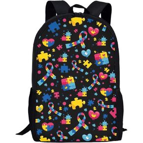 Autism School Backpack Lightweight Laptop Backpacks Large Capacity 1 Main Compartment Outdoor Bookbag for Kids Boys Girls (Color2)