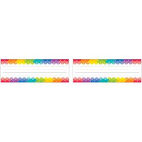 CTP Painted Palette Rainbow Scallops Name Plates, Set of 36, 9.5" x 3.25" Each (Creative Teaching Press 4401)