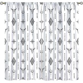 Aztec Decor Curtains for Bedroom,Rural Southwestern Native Tribal Navajo American Ethnic Abstract Triangular Geometric Vintage Boho Decor Window Drapes Print for Boys Girls Living Room 42x45in
