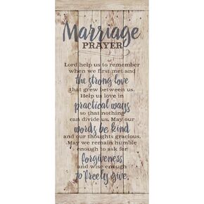 DEXSA Marriage Prayer Wood Plaque - Made in the USA - 5.5x12 - Classy Frame Wall Hanging Decoration | Lord, Help us to Remember When we First met | Christian Family Religious Home Decor Saying