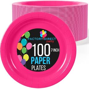 Exquisite Orange Paper Plates 7 Inch 100 Count - Orange 7 Inch Paper Plates - Bulk Paper Plates Orange Disposable Plates - Disposable Cake Plates Paper Plate Orange