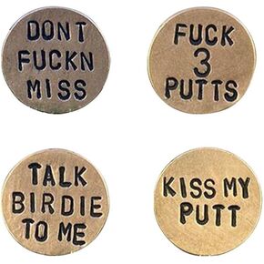 4Pcs Funny Golf Ball Marker, Unique Golf Ball Markers with Funny Words, Novelty Golf Ball Markers Golf Gifts Golf Accessories for Men Women Golf Course Accessories