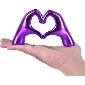 LCCCK Mini Heart Hands Sculpture Home Decor, Love Signs Heart Hands Knick Knacks, Cute Small Statue for College Teen Apartment Aesthetic Decor, Ideal Girlfriend Happy for TV Stand Decor