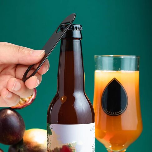 50 Pack Stainless Steel Flat Bottle Opener with Keychain 3.5 inch Flat Beer Bottle Opener Keychain Black Mini Metal Bottle Opener for Bartender Kitchen Bar Restaurant (50 Pcs) in Kuwait