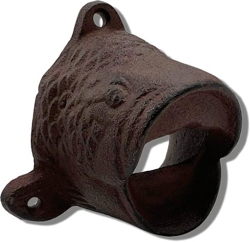 Cast Iron Wall Mounted Open Mouth Fish Bottle Opener, Nautical Kitchen Accessory for Beach House and Themed Homes, Detailed Cap Opener for Adults, 3.5 Inches in Saudi Arabia