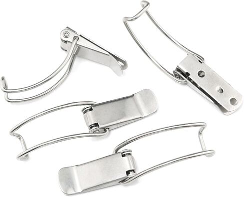 4 قطع 201 من الفولاذ المقاوم للصدأ زنبرك محمل بمزلاج الزناد بمشبك زنبركي قفل مشبك مشبك تركيب الأجهزة المعدنية تركيب الأجهزة المعدنية زنبرك أقفال مشابك لخزانة الصناديق حقيبة in Kuwait