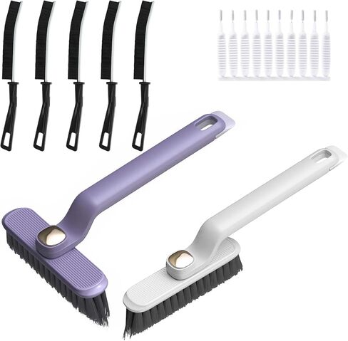 Multi-Function Rotating Crevice Cleaning Brush, 17 PCS Hard Bristle Crevice Cleaning Brushs for Husehold Use and Bathroom Cleaning, 360 Degree Rotating Kitchen Scrub Brush Cleaning Tools, Toilet Brush in Kuwait