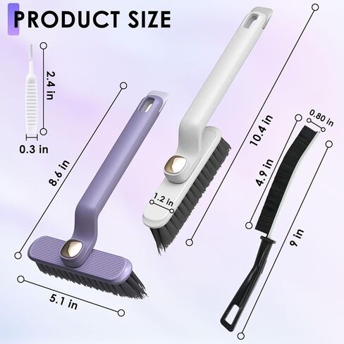 Multi-Function Rotating Crevice Cleaning Brush, 17 PCS Hard Bristle Crevice Cleaning Brushs for Husehold Use and Bathroom Cleaning, 360 Degree Rotating Kitchen Scrub Brush Cleaning Tools, Toilet Brush in Kuwait