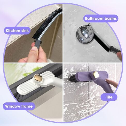 Multi-Function Rotating Crevice Cleaning Brush, 17 PCS Hard Bristle Crevice Cleaning Brushs for Husehold Use and Bathroom Cleaning, 360 Degree Rotating Kitchen Scrub Brush Cleaning Tools, Toilet Brush in Kuwait