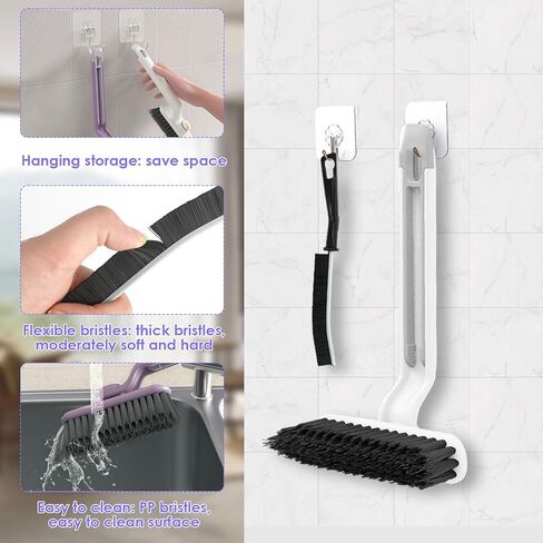 Multi-Function Rotating Crevice Cleaning Brush, 17 PCS Hard Bristle Crevice Cleaning Brushs for Husehold Use and Bathroom Cleaning, 360 Degree Rotating Kitchen Scrub Brush Cleaning Tools, Toilet Brush in Kuwait