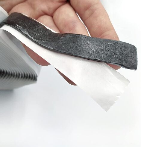 شريط معجون ألينور أسود بوتيل 1/5 بوصة × 33 قدم - شريط معجون مانع للتسرب لإصلاح المركبات الترفيهية والنوافذ وختم القوارب والزجاج وترقيع السقف المطاطي EDPM والسيارات والشاحنات والحافلات وإصلاح السيارات in Kuwait