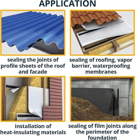 شريط معجون ألينور أسود بوتيل 1/5 بوصة × 33 قدم - شريط معجون مانع للتسرب لإصلاح المركبات الترفيهية والنوافذ وختم القوارب والزجاج وترقيع السقف المطاطي EDPM والسيارات والشاحنات والحافلات وإصلاح السيارات in Kuwait