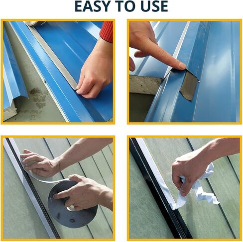 شريط معجون ألينور أسود بوتيل 1/5 بوصة × 33 قدم - شريط معجون مانع للتسرب لإصلاح المركبات الترفيهية والنوافذ وختم القوارب والزجاج وترقيع السقف المطاطي EDPM والسيارات والشاحنات والحافلات وإصلاح السيارات in Kuwait