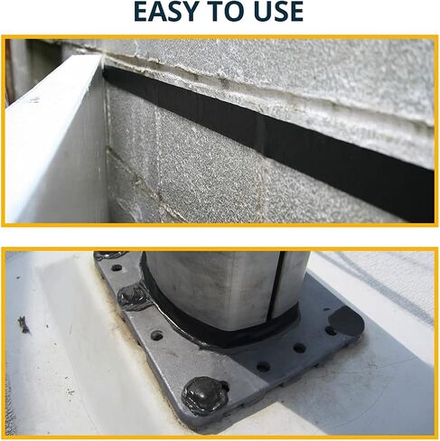 شريط معجون ألينور أسود بوتيل 1/5 بوصة × 33 قدم - شريط معجون مانع للتسرب لإصلاح المركبات الترفيهية والنوافذ وختم القوارب والزجاج وترقيع السقف المطاطي EDPM والسيارات والشاحنات والحافلات وإصلاح السيارات in Kuwait