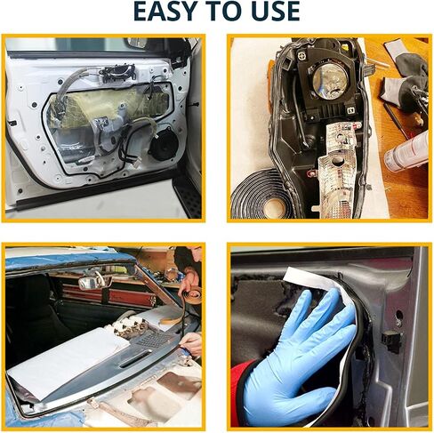 شريط معجون ألينور أسود بوتيل 1/5 بوصة × 33 قدم - شريط معجون مانع للتسرب لإصلاح المركبات الترفيهية والنوافذ وختم القوارب والزجاج وترقيع السقف المطاطي EDPM والسيارات والشاحنات والحافلات وإصلاح السيارات in Kuwait