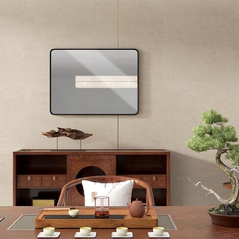 HOMCOM 36 x 24 Inch Wall Mirror, Aluminum Frame Rectangular Wall Mirrors Decorative Mirror, 5-Layer Float Technology Mirror for Home Decor, Bathroom, Corner Hangs (Horizontal/Vertical) in Saudi Arabia