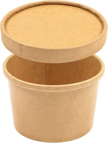 Juvale 8 oz To Go Soup Containers with Lids, Disposable Paper Bowls (50 Pack) in Saudi Arabia