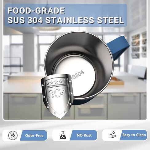 Spill-Proof Cup for Elderly, 13.5oz Stainless Steel Sippy Cup with Straw, Ideal for Seniors, Adults, and Maternity Use, Great for Water, Milk, and Soup (Blue) in Saudi Arabia