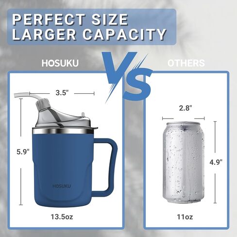 Spill-Proof Cup for Elderly, 13.5oz Stainless Steel Sippy Cup with Straw, Ideal for Seniors, Adults, and Maternity Use, Great for Water, Milk, and Soup (Blue) in Saudi Arabia