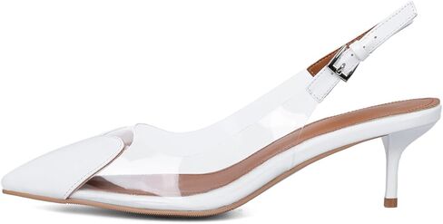 YIYA Women's Black Heart PVC Slingback Heels Pumps Patent Leather Clear Kitten Mid Heel Sexy Closed Pointed Toe Buckle Strap Slip On Backless Mules Sandals in Saudi Arabia