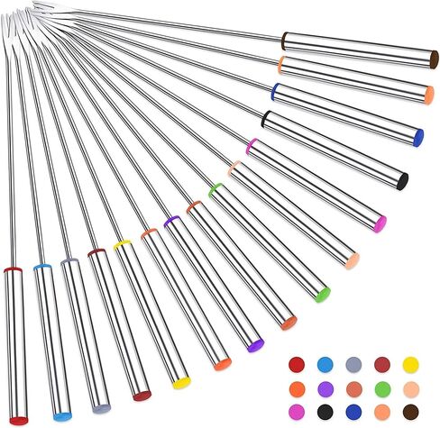 15pcs 9.6 Inch Fondue Sticks, Smores Sticks, Stainless Steel Fondue Forks with Handle for Roast Meat Chocolate Dessert Cheese Marshmallows in Saudi Arabia